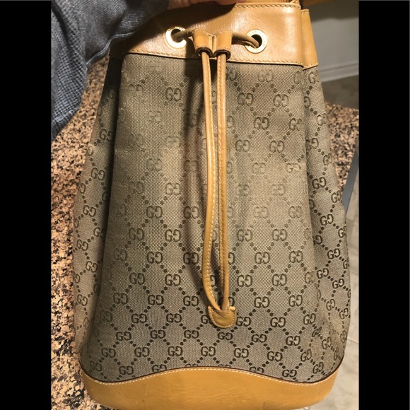 Gucci Handbags - ON HOLD - Gucci Slingback Canvas & leather Bag